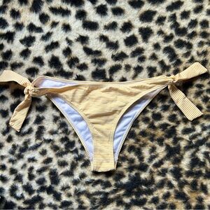Cabana Del Sol Yellow Striped Side Tie Bimini Bottoms L